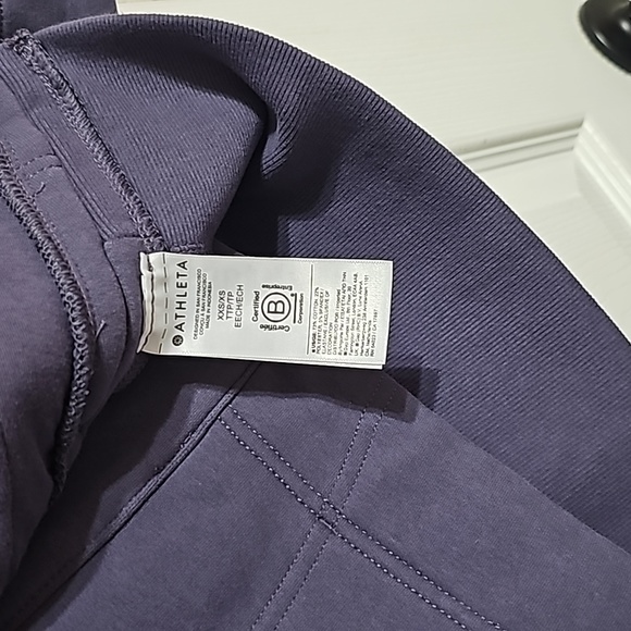 Athleta Retroterry Wrap Sweatshirt Violet Women's XXS - Picture 3 of 4